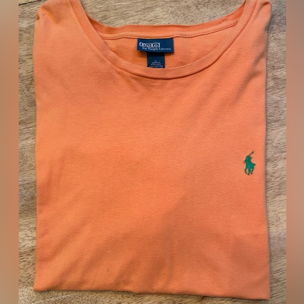 Polo by Ralph Lauren Men’s Large Lt. Orange Cotton‎ Crew Neck Short Sleeve Tee